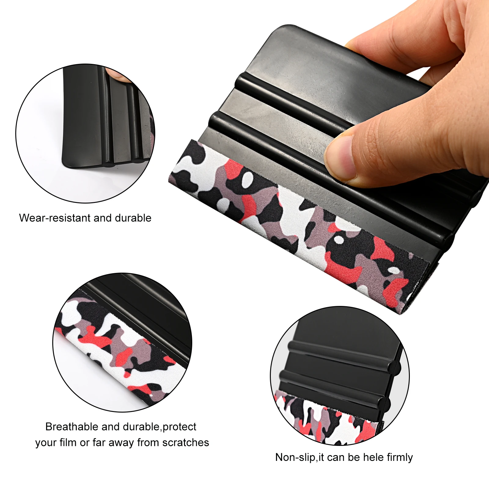 

EHDIS Vinyl Wrap Fabric Felt Squeegee Plastic Carbon Fiber Film Window Tint Scraper Sticker Remove Water Wiper Car Cleaning Tool