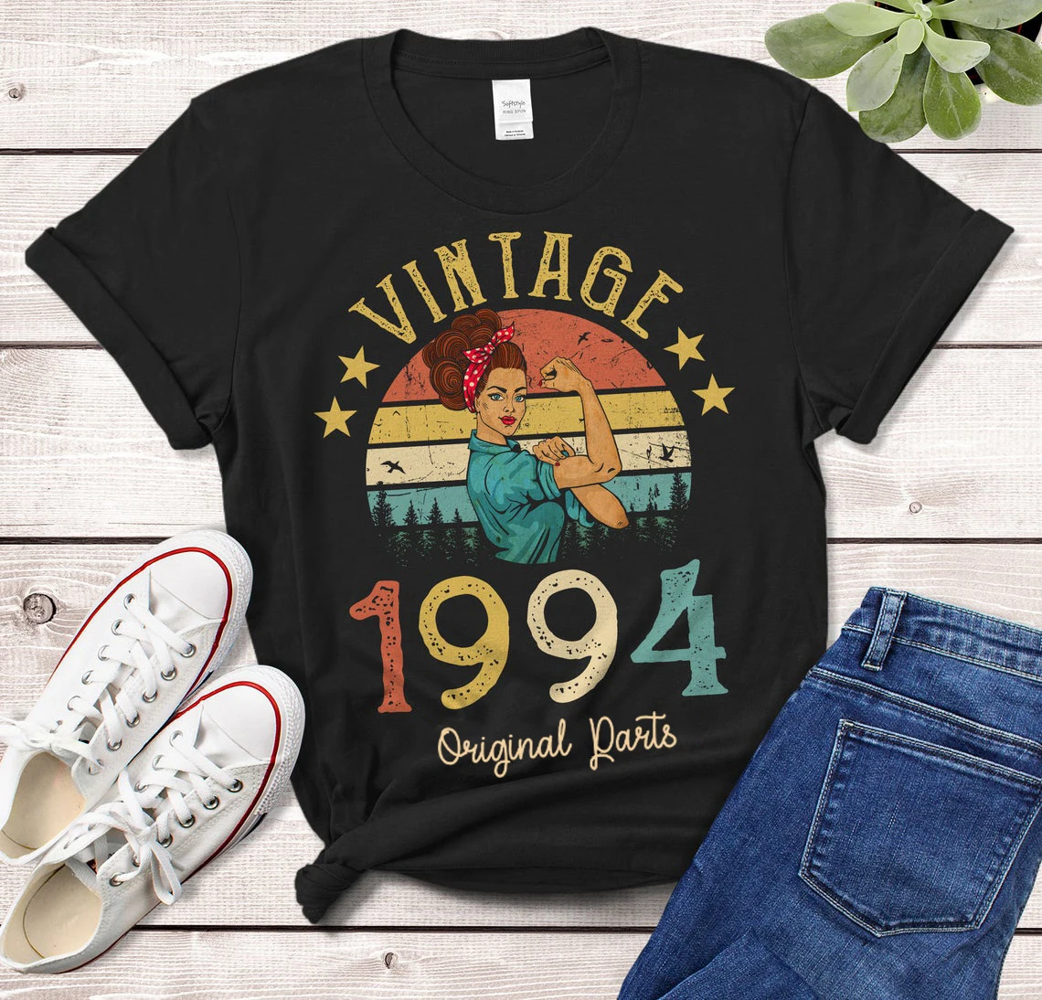 

Vintage 1994 Original Parts T-Shirt Rosie Women 29 Old 29th Birthday Gift Idea Girls Mom Wife Daughter Clothing Retro Tee