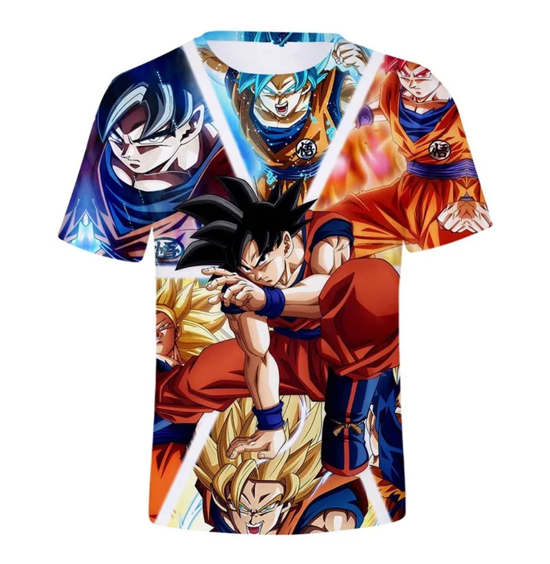 Летние футболки для мужчин с принтом Dragon Ball Goku Dragon Ball 3D футболка крутые футболки аниме топы мужская уличная одежда большого размера на заказ Прямая поставка