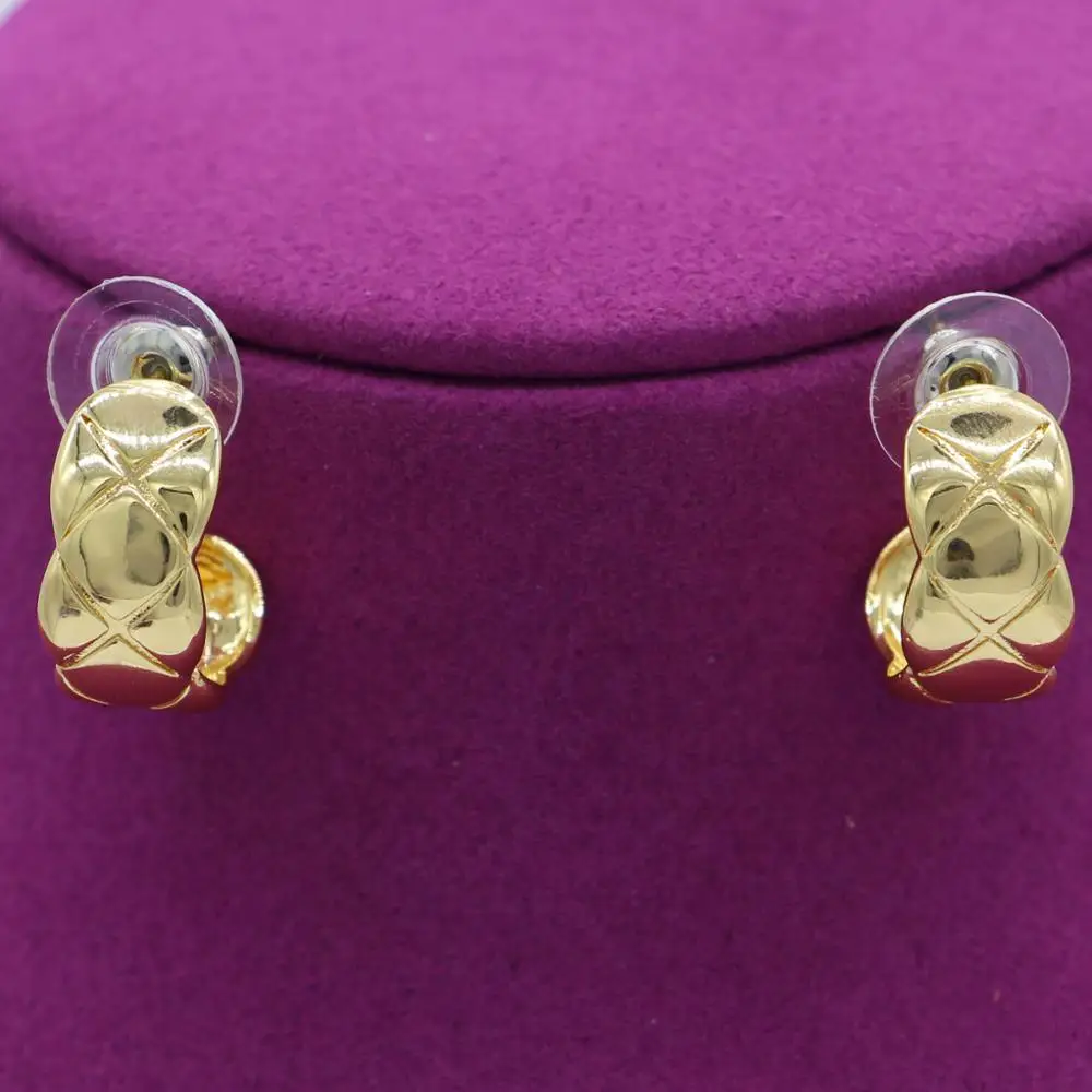 

PINXUN Dubai Gold Color Earrings For Ethiopian Nigerian Women Men Gold Plated Jewelry Wholesale Jewelry Arab Party Gifts JLY15