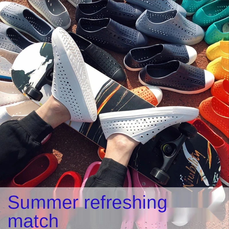 

Native Jefferson Family Parentchild Shoes Hollow Breathable Hole Shoes Baotou Wading Beach Shoe Unisex Light Casual Garden Shoes