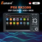 Eunavi Android 10 4G 64G 2 DIN автомобильный DVD GPS для Audi A3 8P 2003-2012 S3 2006-2012 RS3 Sportback 2011 мультимедийный плеер 8 ядер