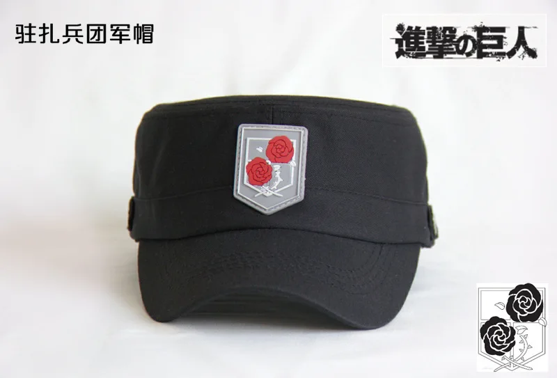 

YRXMYHXT Adjustable 58-60cm Anime Cartoon Periphery Attack on Titan Flat Hat for Women Octagonal Military Cap Unisex Shade