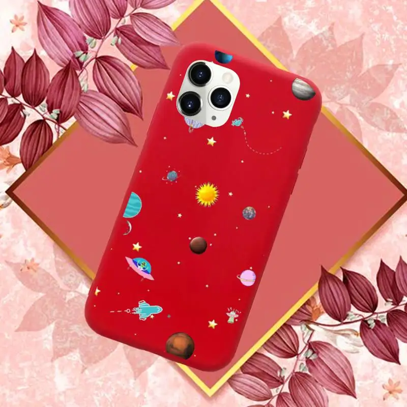 

Starry Universe Phone Case Red Candy Color for iPhone 11 12 mini pro XS MAX 8 7 6 6S Plus X SE 2020 XR