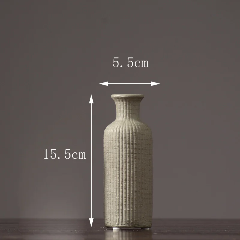 5.5x15.5cm Современная простая керамическая ваза Модная ретро Цветочная композиция бытовые украшения в полоску ремесла свадебный декор настольные аксессуары - Цвет: 5.5x15.5cm