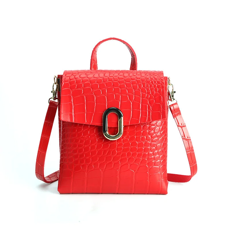 

Women's Bag Trendy Fashion Crocodile Pattern Backpack Multifunctional Mini Can Be One Shoulder Messenger Luxury Brand Desig