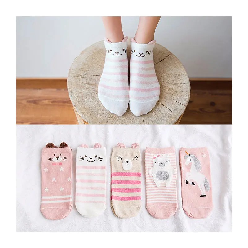 1 пара мультяшных трехмерных носков с животными Корейская версия милые красивые