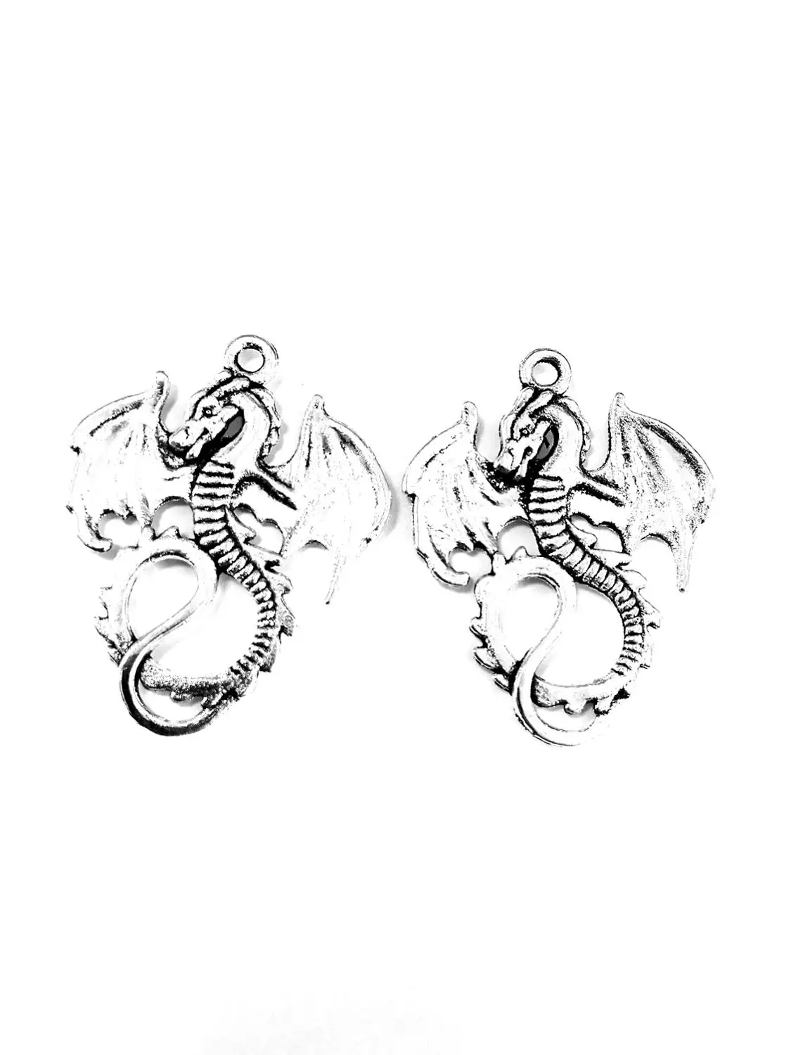 

10pcs Dragon charms pendant 34x26mm antique silver ornament accessories jewelry making DIY base material