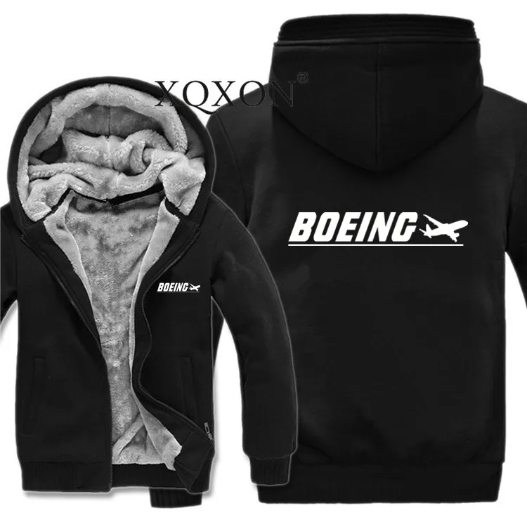 XQXON-, новинка, толстовки, куртка, зимний мужской пуловер, Boeing, летательный аппарат, мужское пальто, шерстяная подкладка, флисовые толстовки на молнии, Eu/Us Size-J701