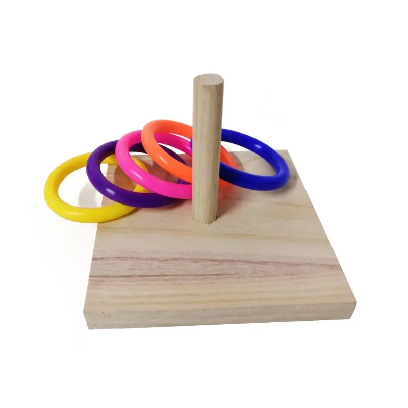 Развивающие игрушки для птиц деревянные платформы укладки колец попугаев