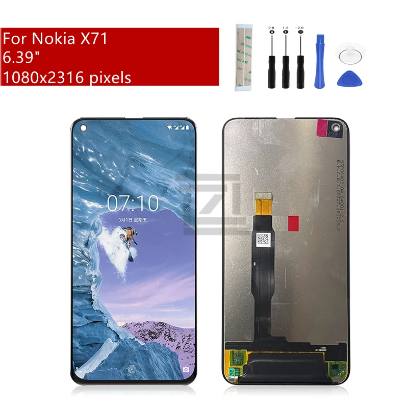 

IPS LCD For Nokia X71 LCD Display Touch Screen Digitizer Assembly TA-1167 TA-1172 Replacement Repair Part Free Tools 6.39''