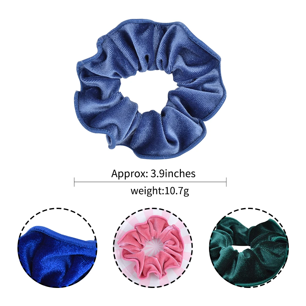 4 шт./лот бархатные Однотонные резинки для волос кольца женщин держатели конского