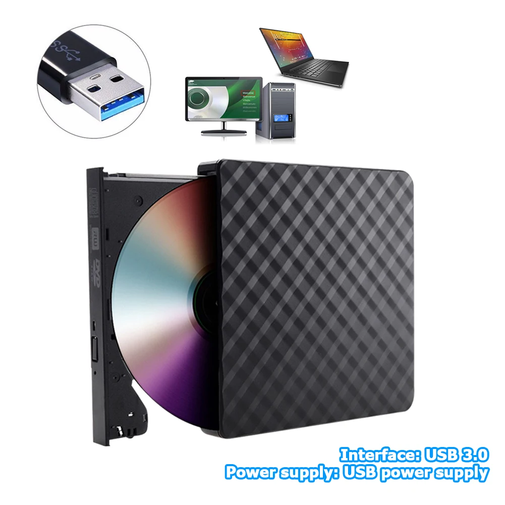 Внешний DVD привод оптический USB3.0 записывающее устройство для дисков CD/DVD