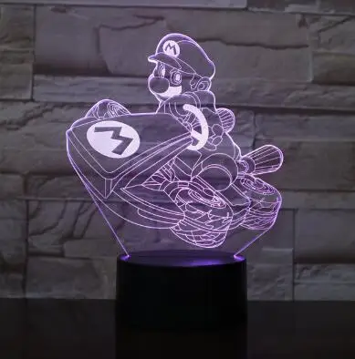 Mario 5 Марио 7 цветов 3d лампа светодиодный ночник для детей сенсорный светодиодный Usb Настольный Lampara Lampe детский спальный ночник комнатный светильник дропшиппинг - Испускаемый цвет: Mario 5