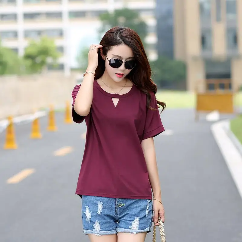 

2020 Summer Fashion T Shirt Women Tshirt red