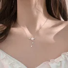Женское Ожерелье LISM, серебристое ожерелье с кисточками в виде ракушек, розовых вишен, дикий цветок, круглые ожерелья