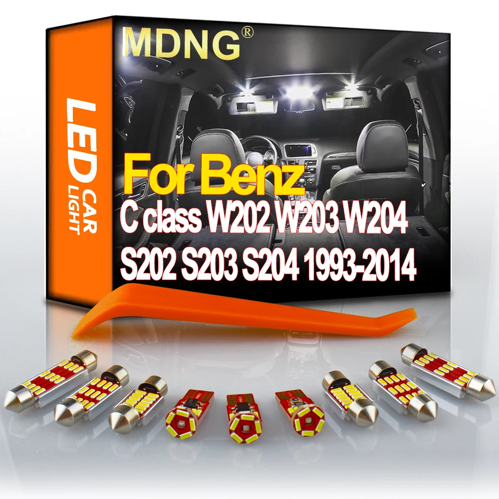 

MDNG Canbus No Error LED Interior Dome Map Reading Light Kit For Mercedes Benz C class W202 W203 W204 S202 S203 S204 1993-2014