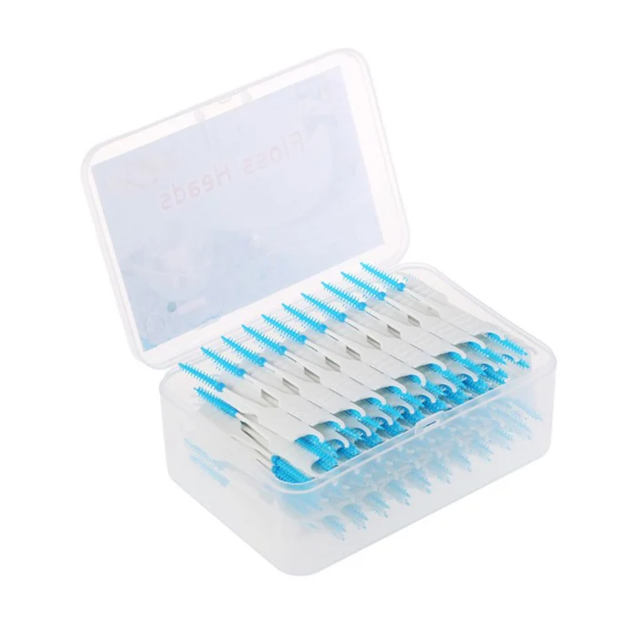 

200Pcs/Box Toothpicks Plastic Silicone Dental Floss Teeth Stick Brush Disposable Oral Care Tooth Interdental Clean Tools M88