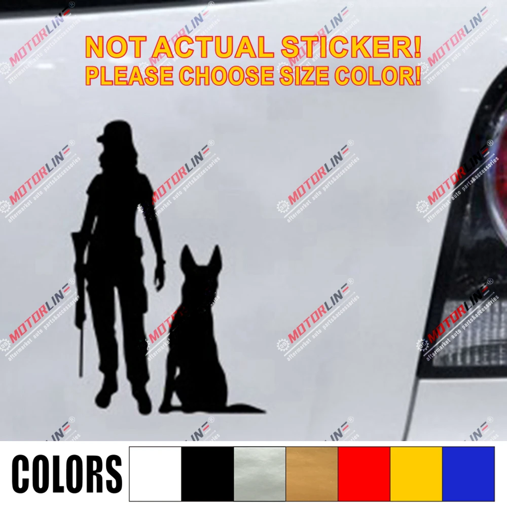 Виниловая наклейка K9 с надписью полиция собака немецкой пастушкой девушкой