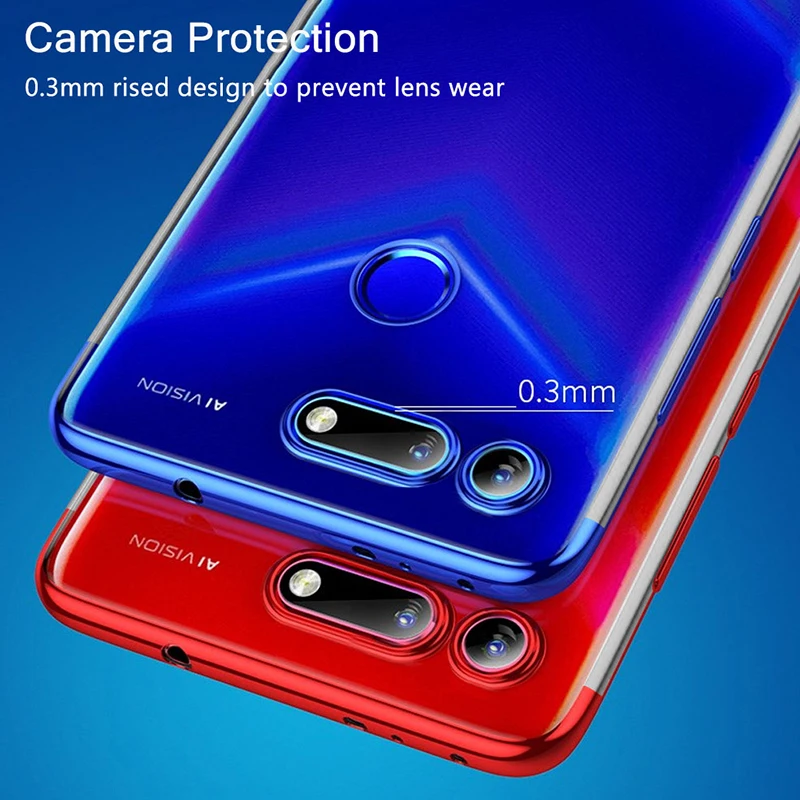 Phone Case For Huawei Honor V10 Transparent Plating Silicone Slim Back Cover View10 View 20 V20 Coque |