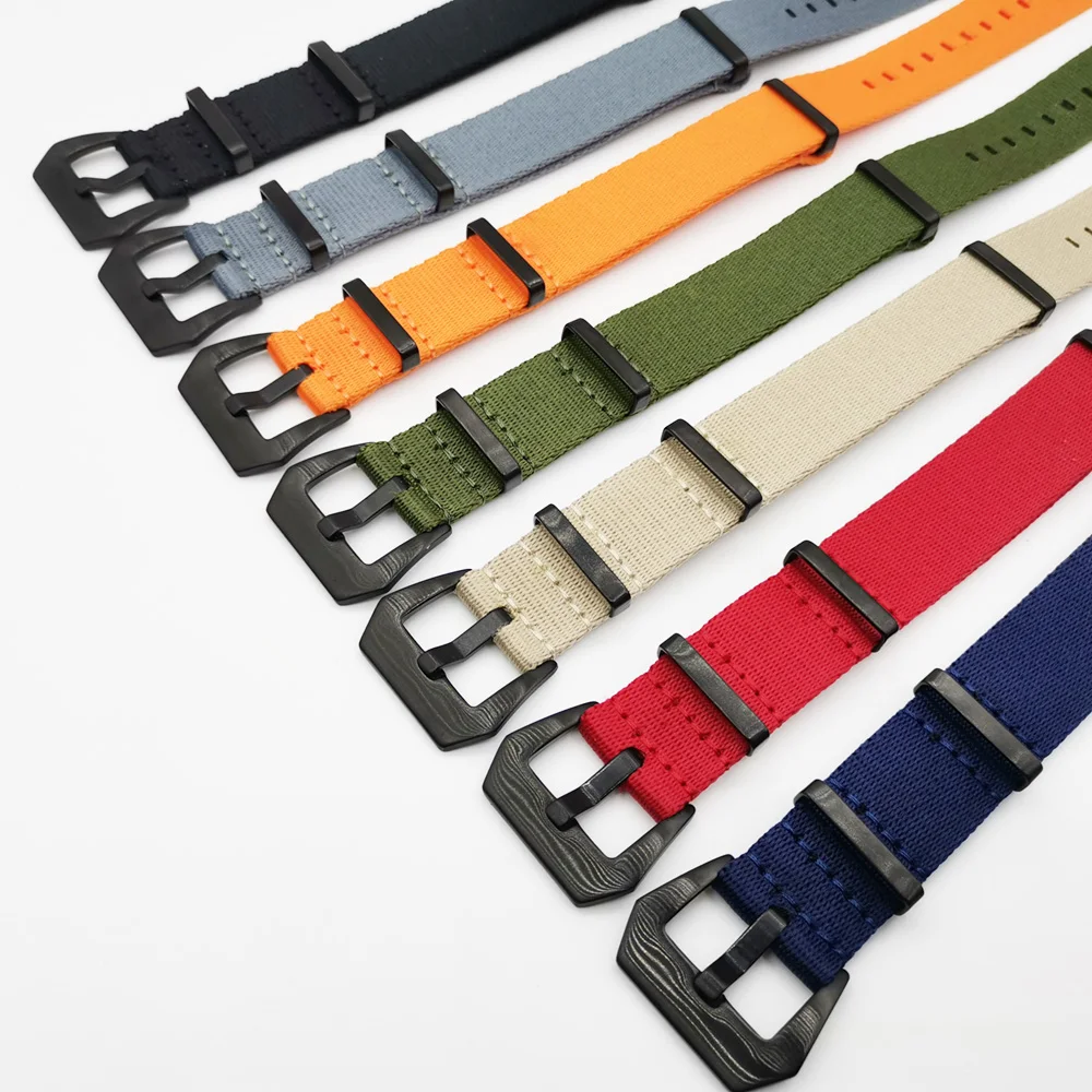 20mm 22mm Seatbelt Watch Band Nylon Nato Strap 007 James Bond Military Replacement Watch Strap Black,Blue,Red,Orange,Green