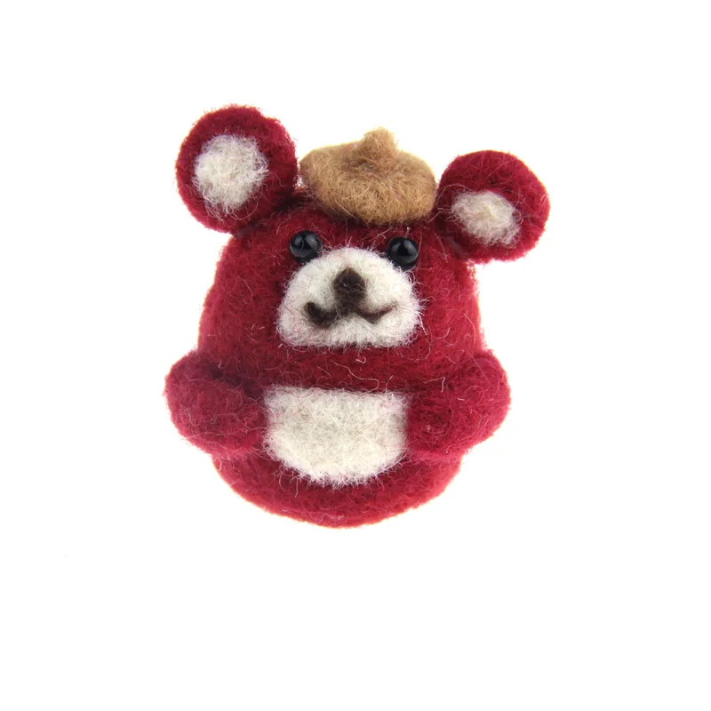 Wine bear 1 шт. Zasy игла Шерсть Войлок Рождество мультфильмы ручной работы DIY колыбели - Цвет: Wine bear