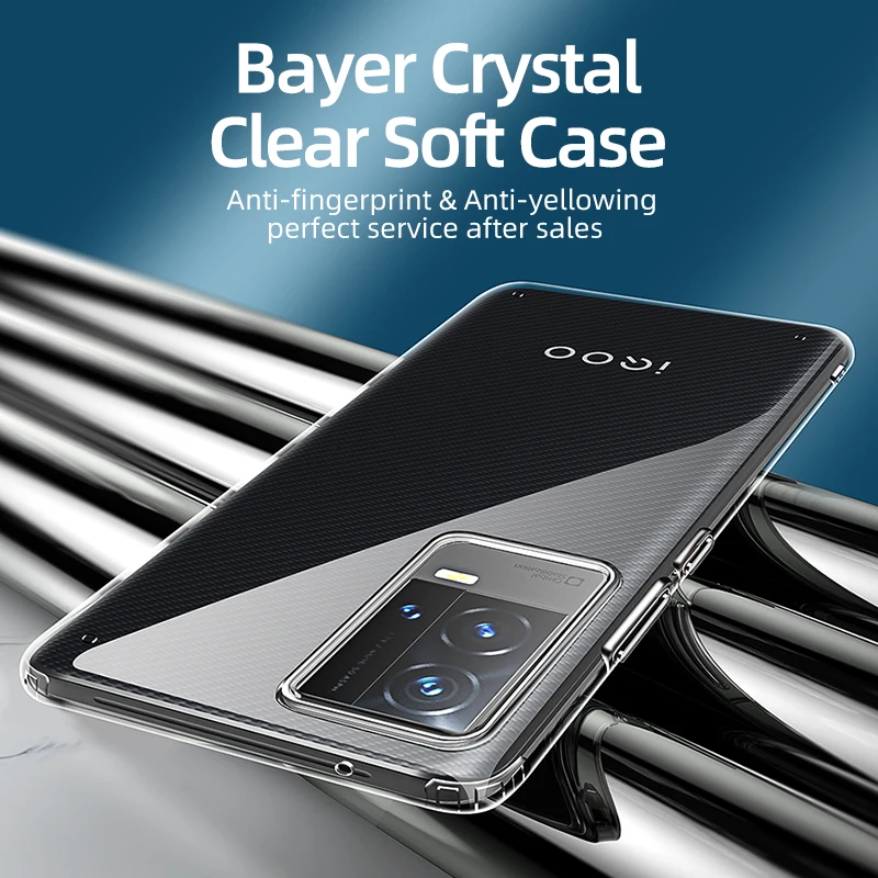 

Crystal Clear Anti-Yellow Airbag Shockproof Soft Phone Case for vivo iQOO 8 Pro TPU Transparent Cover