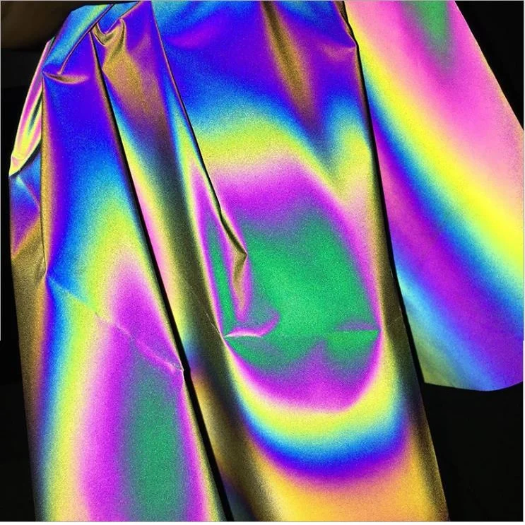 50 см * 140 см Радужный светоотражающий тканевые аксессуары к одежде яркий ретро светоотражающий волшебный градиентный цвет DIY ткань от AliExpress WW