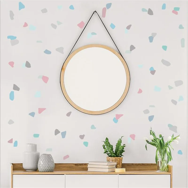 

6 Sheet=144PCS Color Terrazzo Decal Wall Sticker Shop Window Decoration Sticker For Bathroom Door Tile Sticker