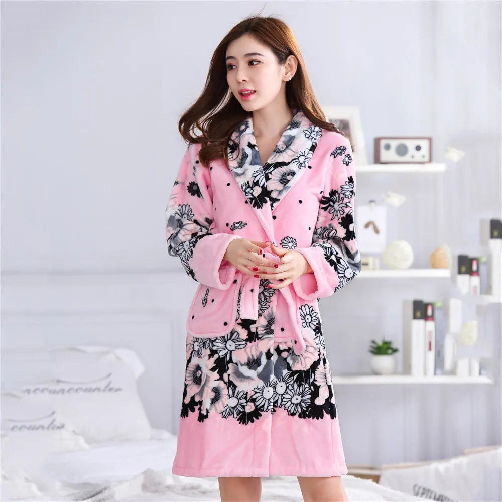 Халат-кимоно женский с длинным рукавом и цветочным принтом | Женская одежда