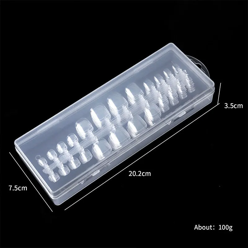 

240PCS/Box 12 Sizes Seamless Clear Super Thin Square Acylic False Toe Nail Tips Fake Fingernail Extension Manicure DIY Tips
