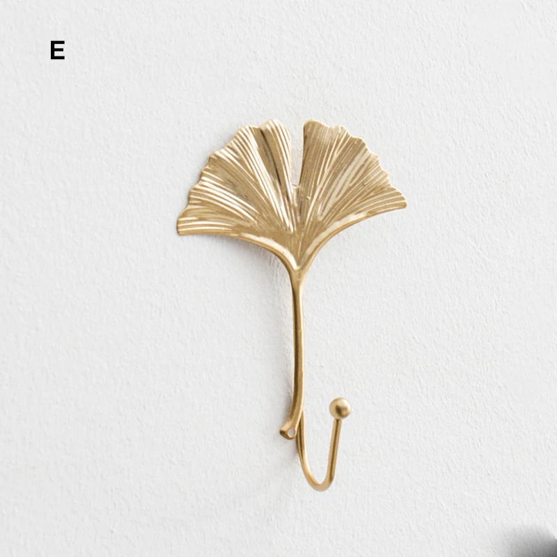 

Art Leaf Shape Hook Creatives Golden Coat Storage Rack Wall Hook Decorative For Home Living Room TT-best