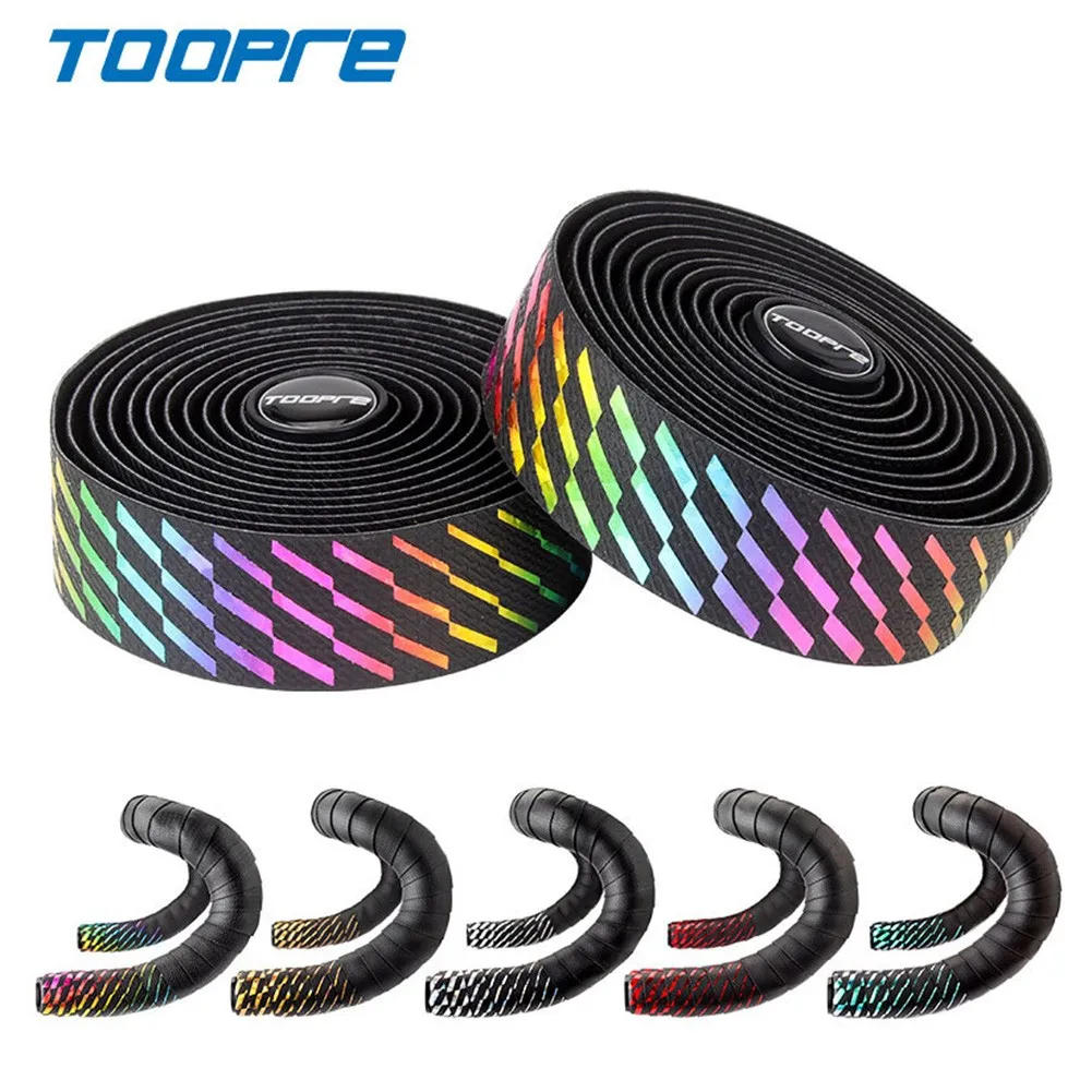 

TOOPRE 1Pair Road Bike Silicone Handlebar Tape Bicycle Drop Bar Wrap Non-Slip Shock HandleBar Tape Cycling Bend Handle Wrap Belt