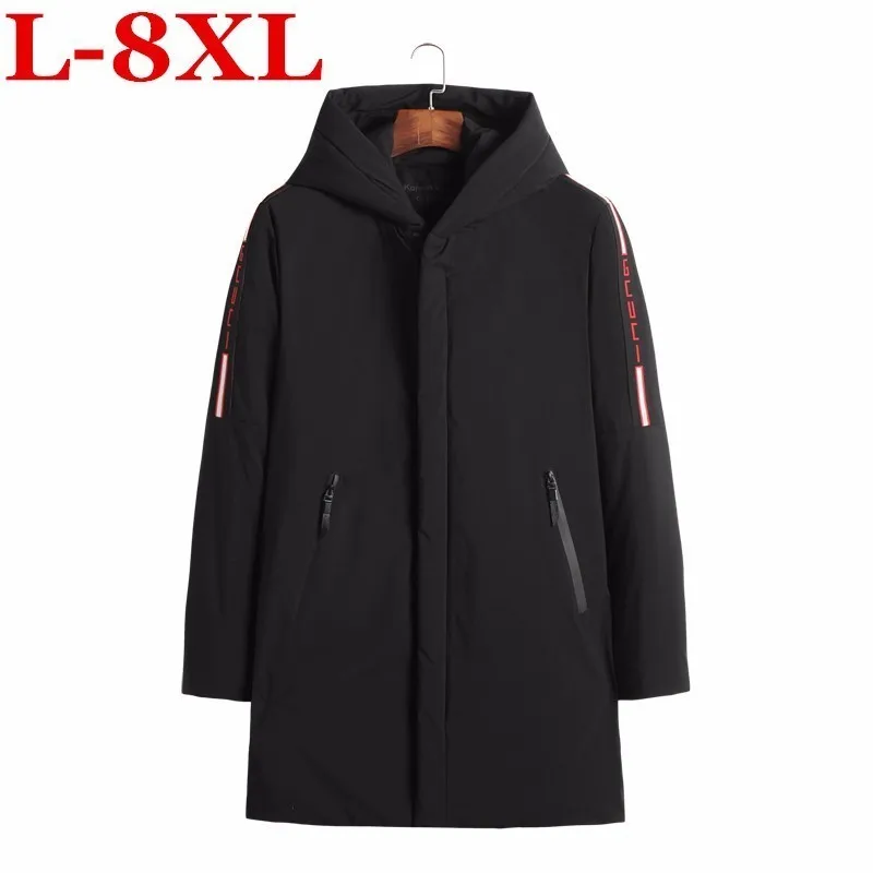 Размера плюс 8XL 7XL 6XL 5XL новые зимние парки для мужских пиджака с капюшоном