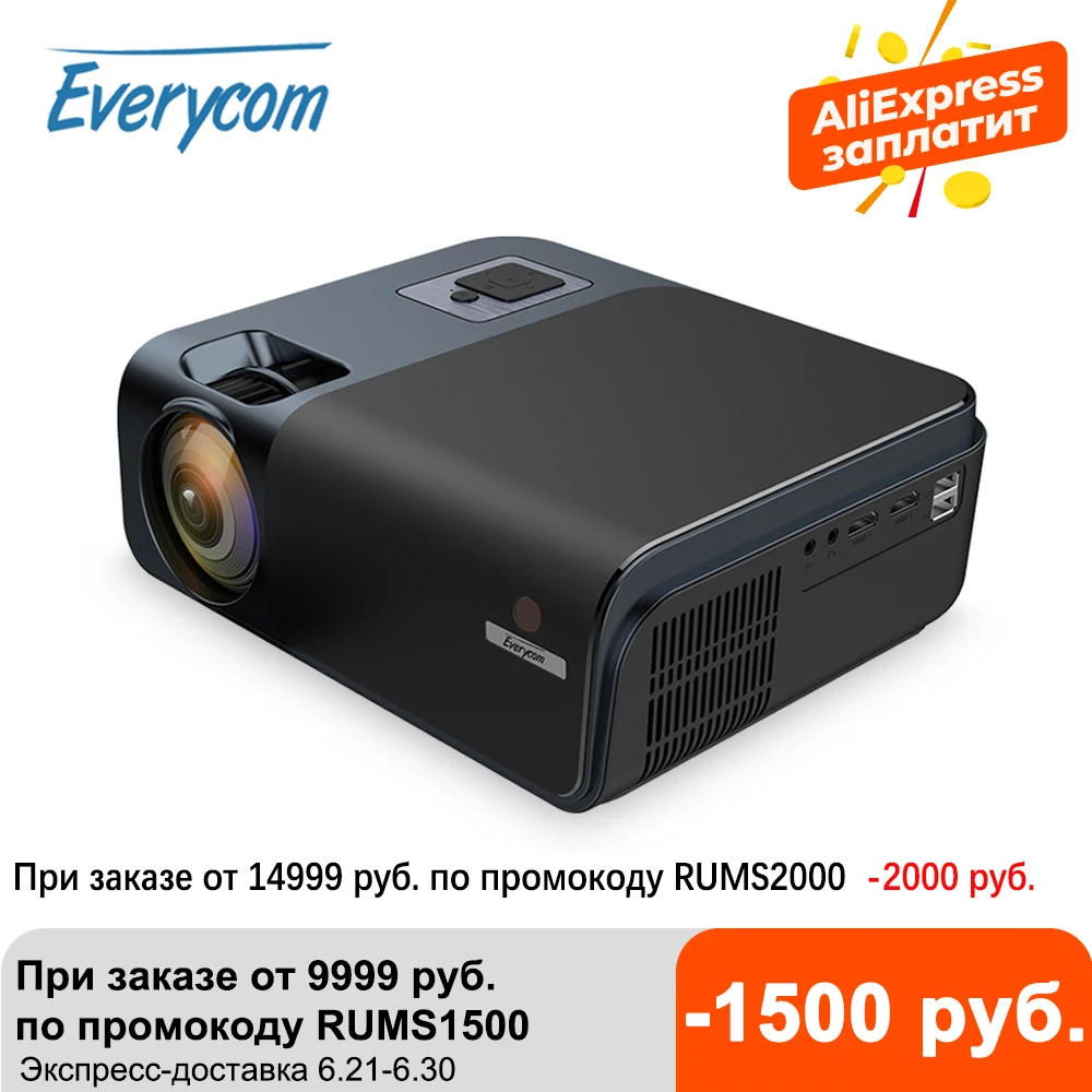 Видео проектор Everycom R15 Native 1080P 5G Wifi опционально Full HD 6800 люмен FHD Bluetooth Keystone Movie Beamer