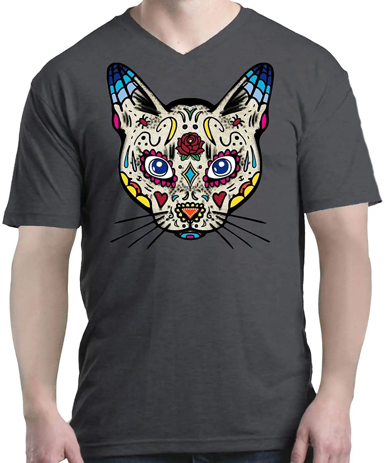 

2021 Summer Men's T-shirt Cool Animal Cat Head Print Pattern High Quality Casual Wild Loose Oversized Men's Clothing