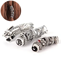 silver beads for braiding dreadlock hair decor cuff clip beaded hair scrunchies tibet bead tube