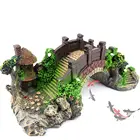 Аквариумный винтажный декоративный мост, Ландшафтные украшения, павильон, растения на дереве, полимерный дизайн, товары для домашних животных, украшения для дома