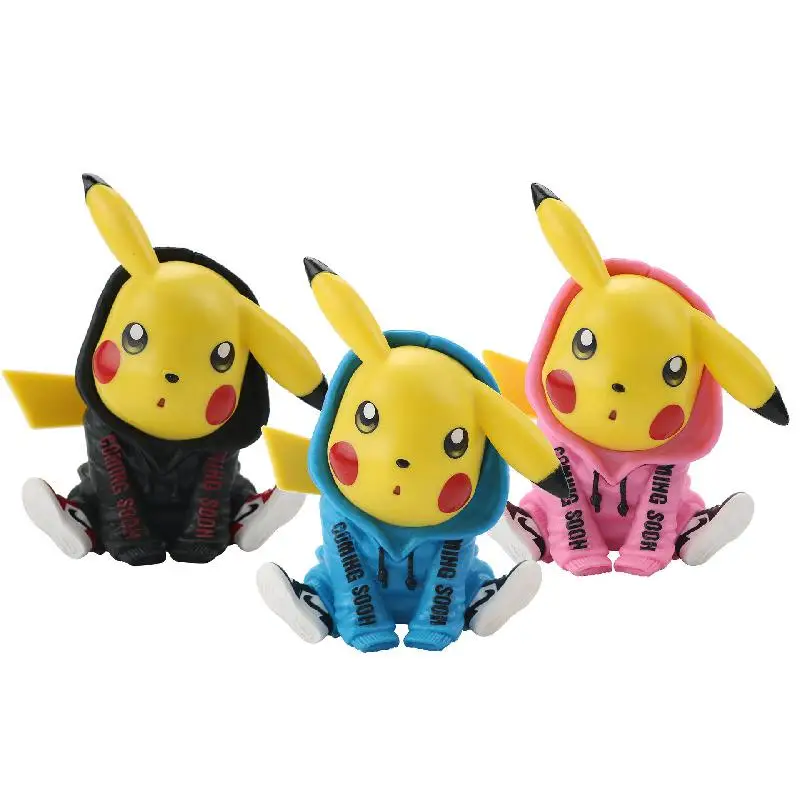 

Banda 3 colors 6cm Pokemon windbreaker Pikachu Japanese cartoon character PVC model toy collection children's gifts