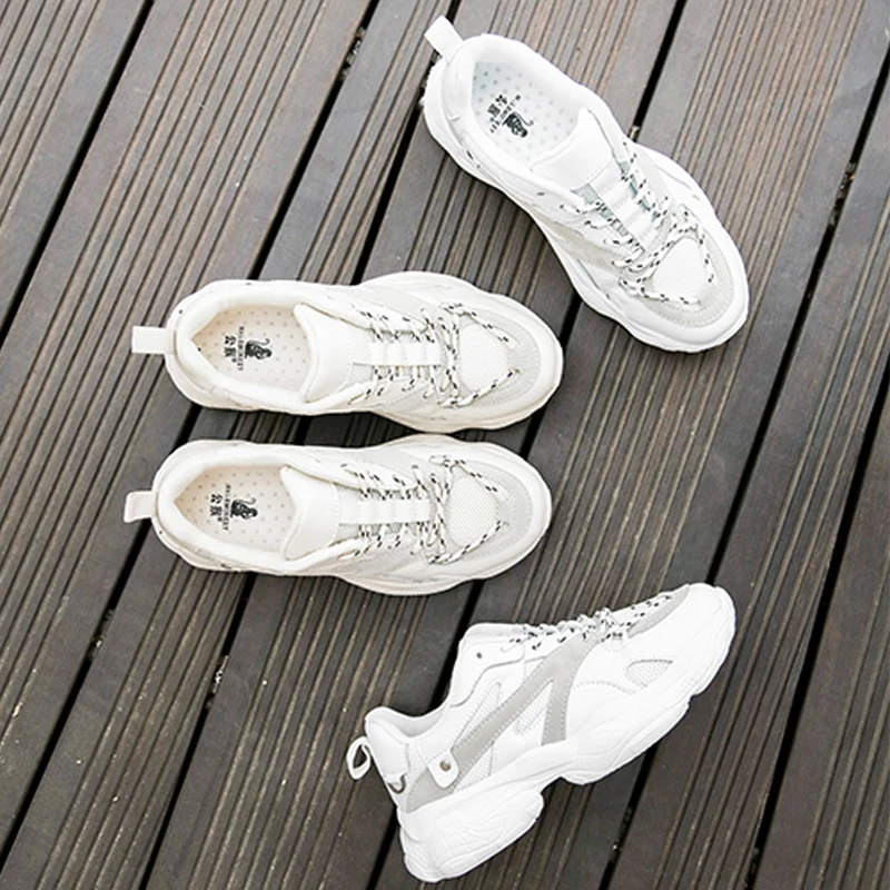 Новинка женские кроссовки на платформе дышащая повседневная обувь женская