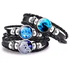 Плетеный кожаный браслет в стиле панк, для мужчин и женщин