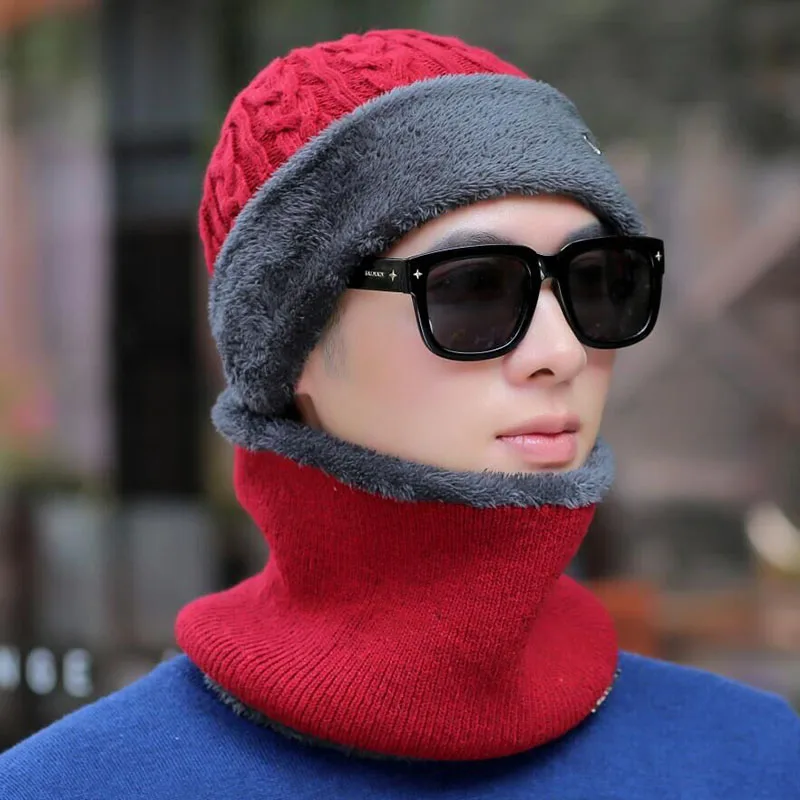 Брендовые зимние шапки для мужчин Skullies Beanies Мужская зимняя вязаная шапка из крученой пряжи шарф из шерсти женская маска капота мужская шапка