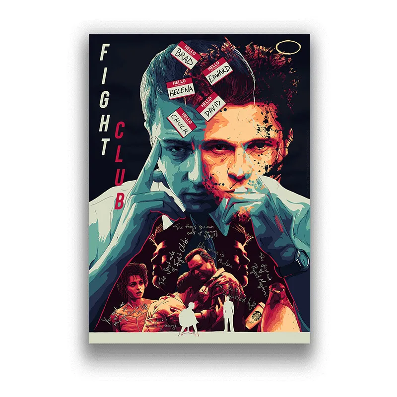 Бойцовский клуб постер кино бумажные плакаты с белым покрытием живопись