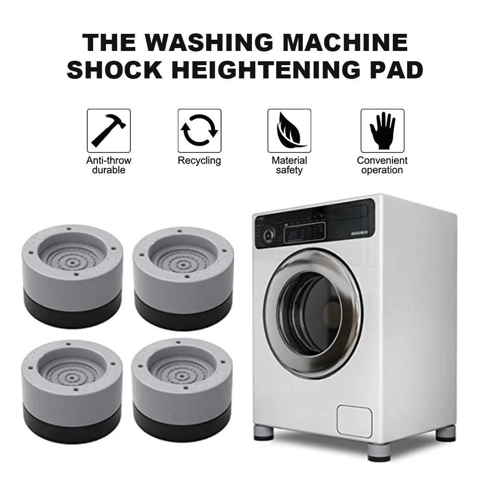 

4pcs Universal Anti Vibration Feet Pads Rubber Noise Reducing Base Fixed Mat for Washing Machine Dryer Refrigerator