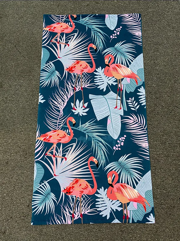 

3d Flamingo Leaves Palm Digital Print Beach Towel Summer Bath Towel Bathroom Beach Towel For Adult Microfiber Square Blanket