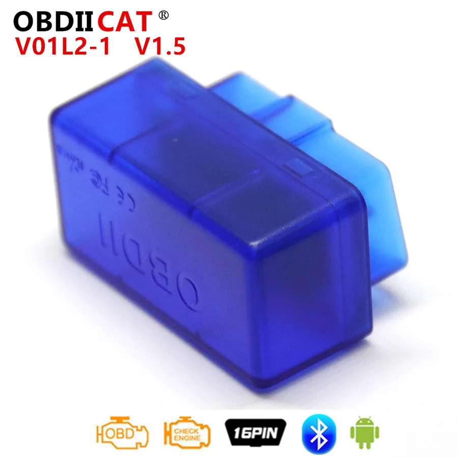 

OBDIICAT OBD2 Bluetooth V01b2 Super Mini ELM327 V1.5 Adapter ELM 327 Auto excellent Scanner Diagnostic Tool For Android V01L2