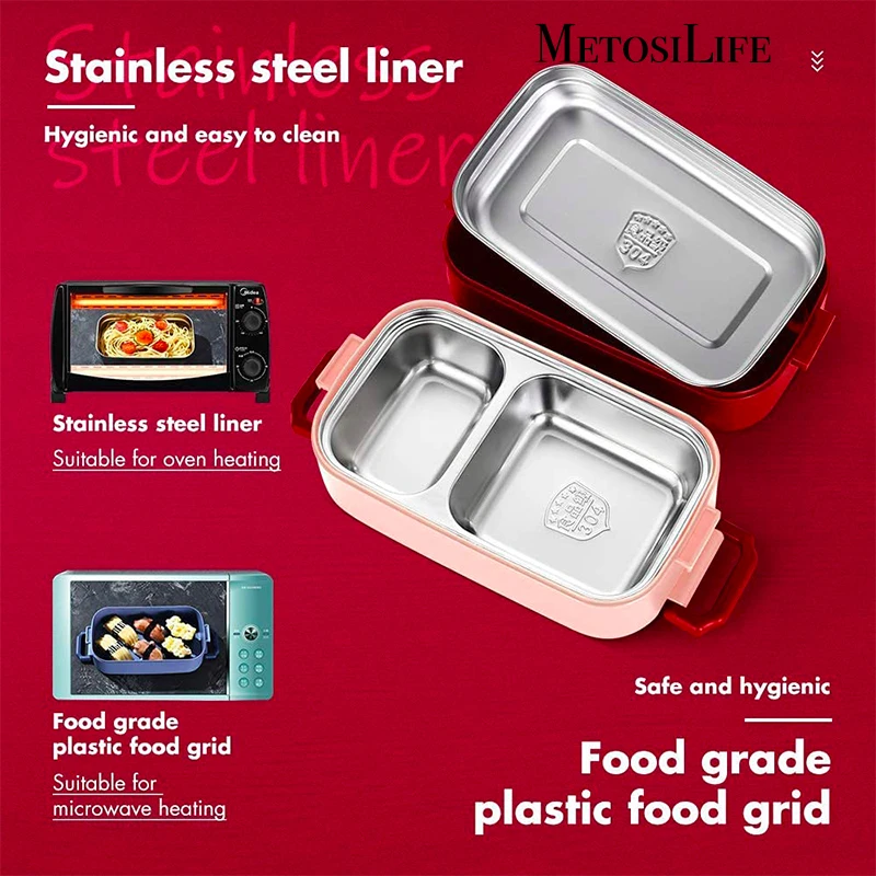 Двойная миска для супа из нержавеющей стали микроволновой печи в простом стиле |