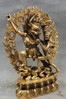 8 Marked Tibet Brass Buddhist Yamantaka Yama Buddha Protector Deity Statue statues garden decoration statues garden decoration
