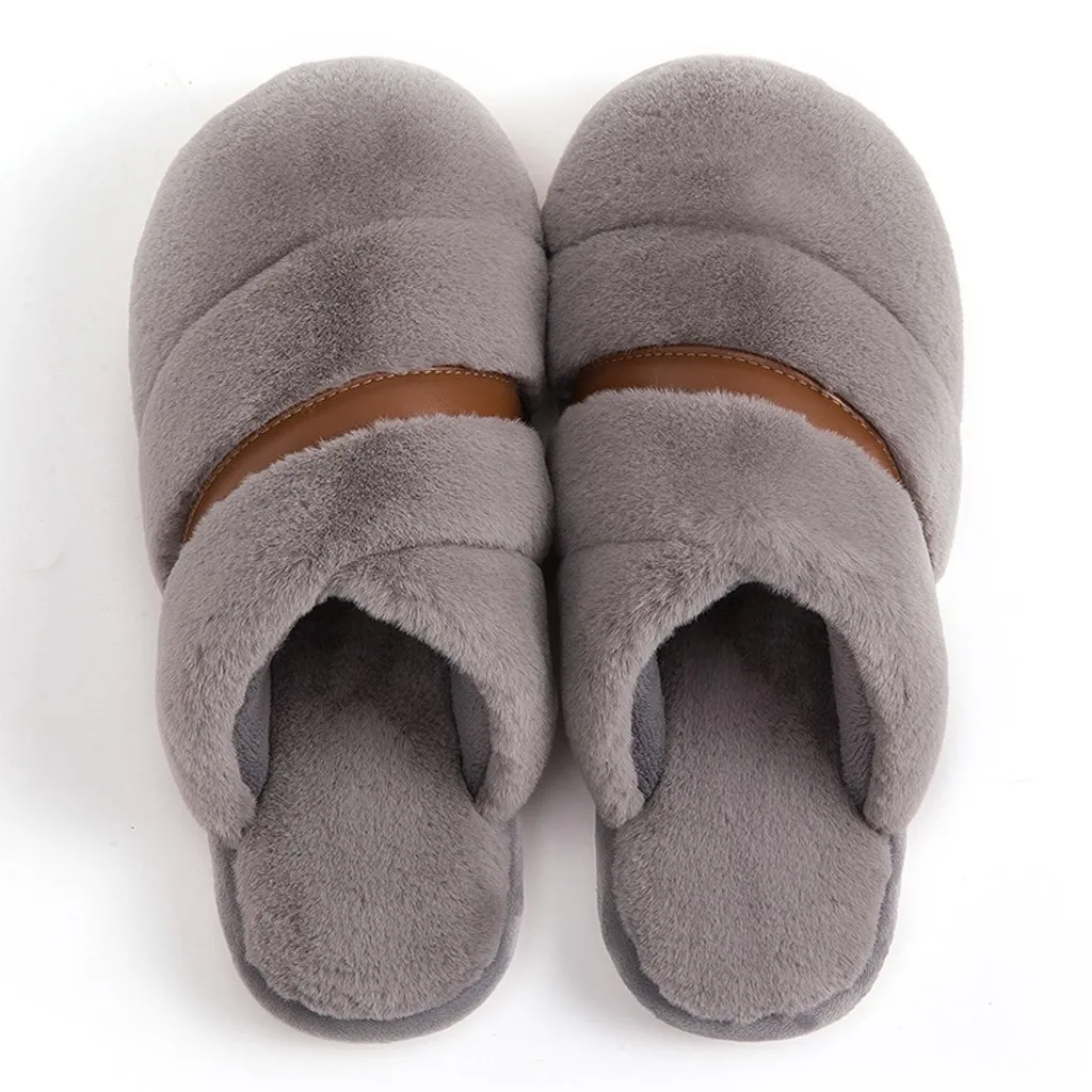 Зимние пушистые тапочки коллекция 2019 года Мужская Осенняя домашняя обувь на