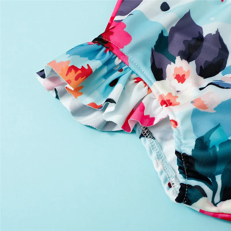 

New 2021 Children Swimwear Two Piece Floral Printed Swimsuit For Girls Summer Bikini Sets Kids Swimsuit Holiday Lovely Swimwear